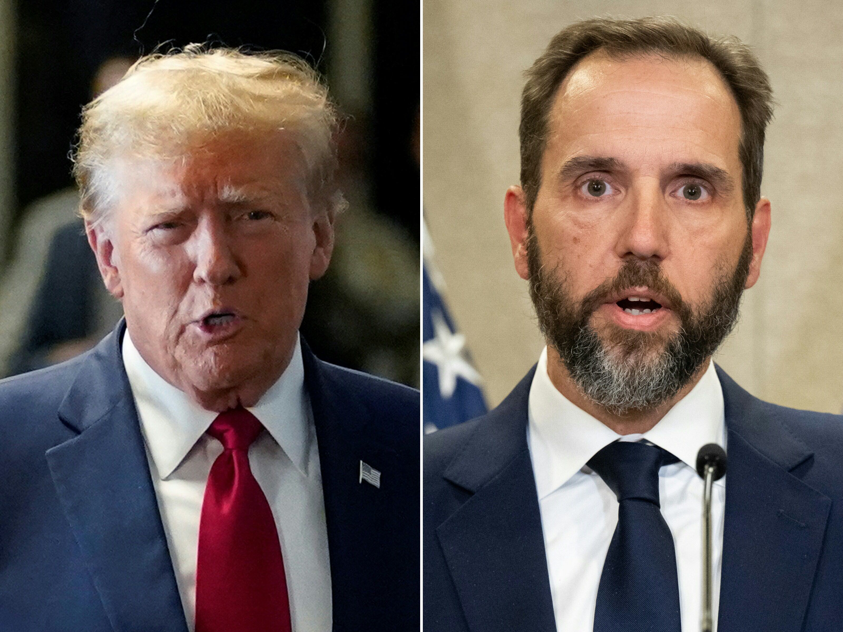Jack Smith, fiscal especial, junto a Donald Trump en contexto del caso por presunta injerencia electoral en Estados Unidos.