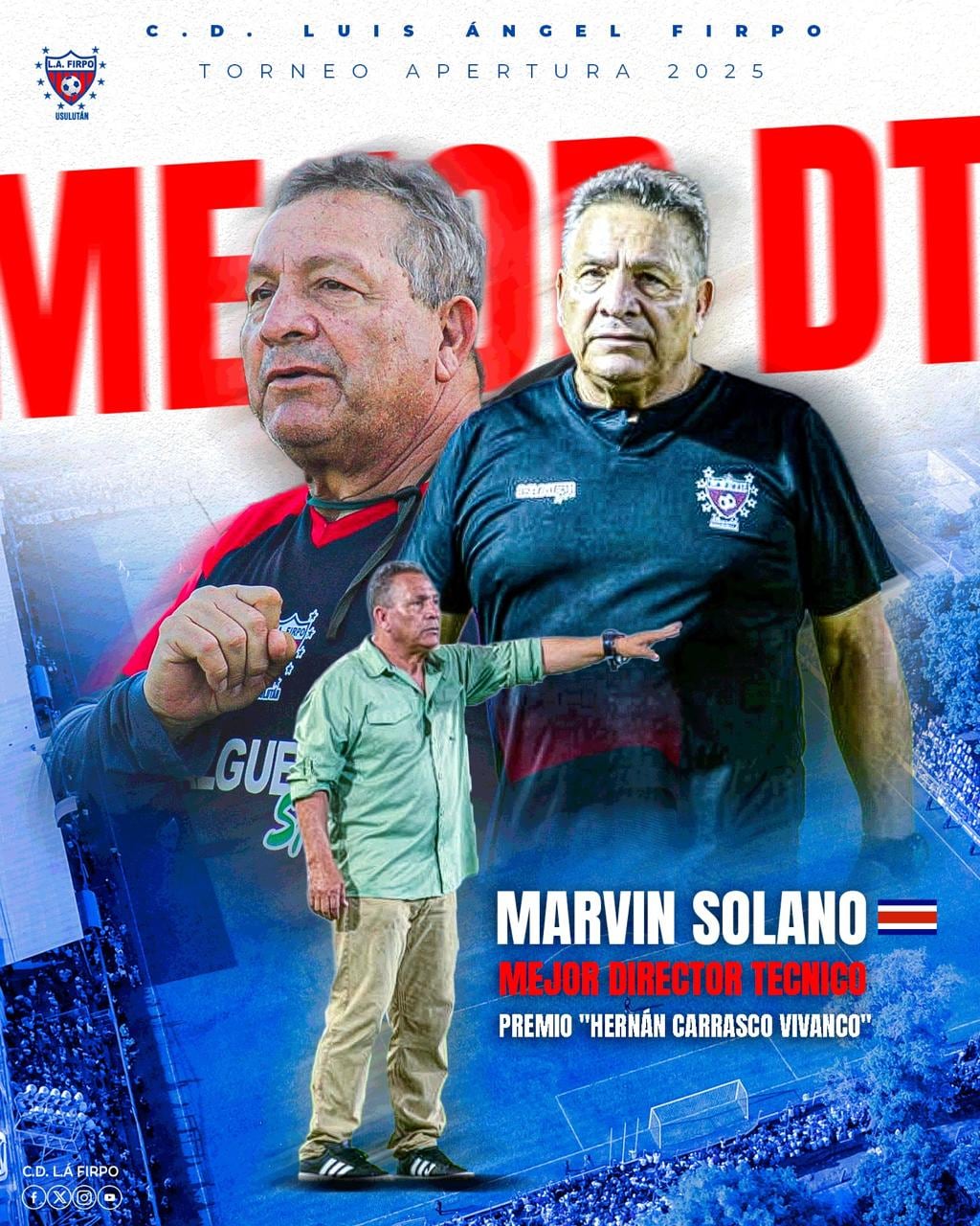 Marvin Solano fue elegido como Mejor Entrenador de El Salvador.