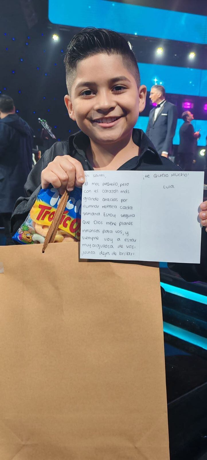 Santiago Abarca, exparticipante de 'Nace una estrella' recibió una emotiva carta por parte de Luciana Prada.