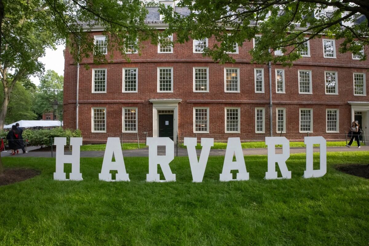 (FILES) A Harvard sign is seen at the Harvard University campus in Boston, Massachusetts, on May 27, 2025. US President Donald Trump on June 4, 2025 announced a ban on visas for foreign students who are set to begin attending Harvard University, ramping up his administration's crackdown on higher education. (Photo by Rick Friedman / AFP)