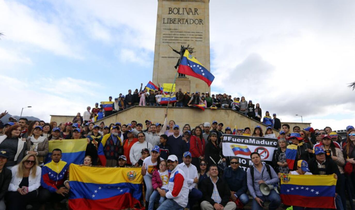 Manifestantes en Bogotá