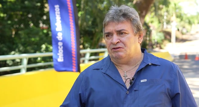 La CNE inagura puente en Hojancha, Guanacaste, Óscar Ramírez, El Machillo Ramírez afirma ser uno de los beneficiados. Foto: CNE