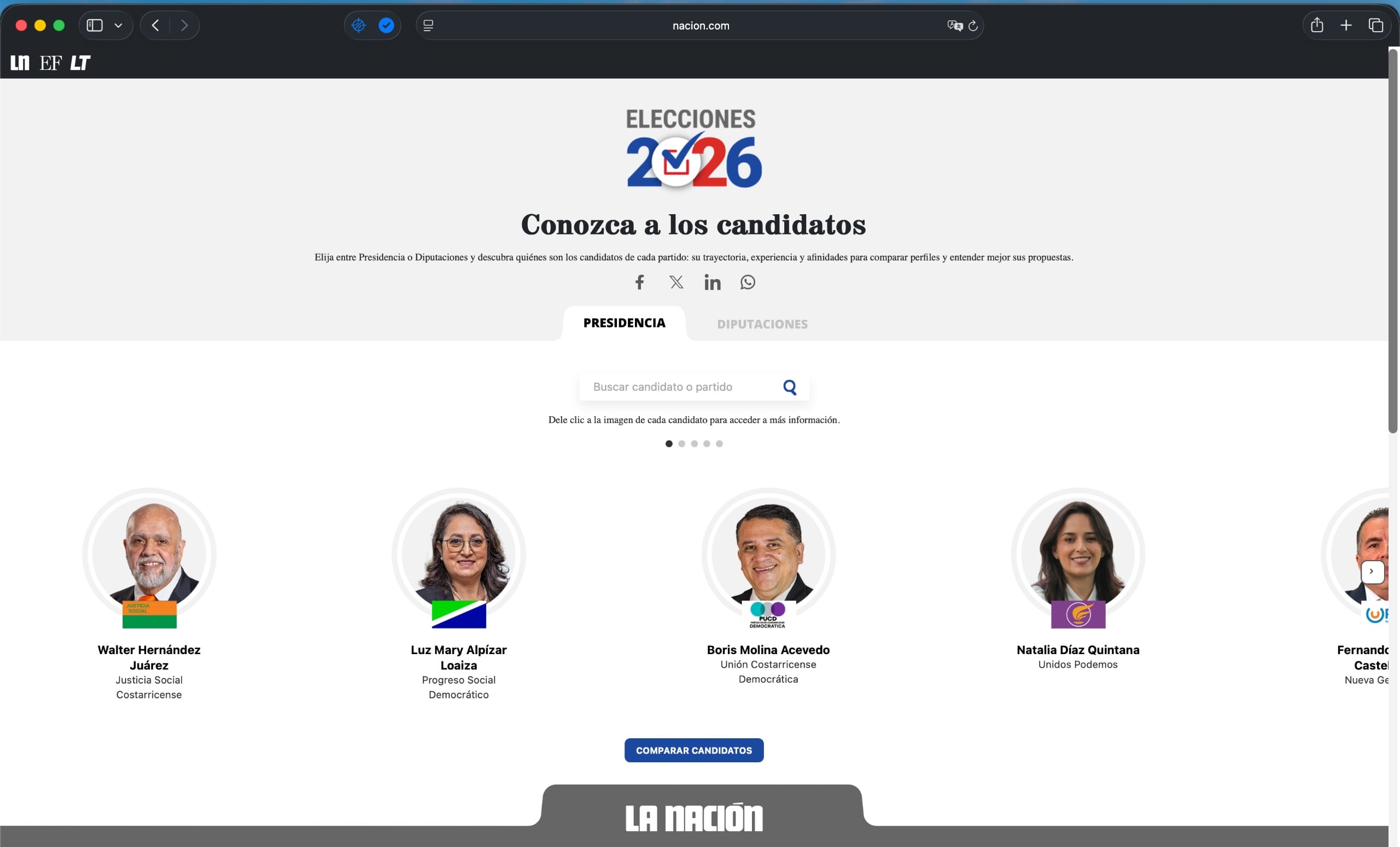 Conozca y compare candidatos presidenciales