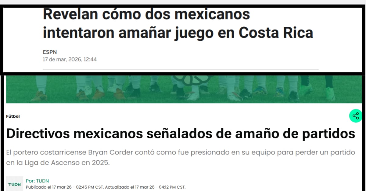 Así anunciaron medios mexicanos la noticia del intento de amaño en Costa Rica.