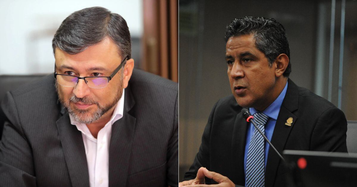 En la imagen, el gerente de Pensiones, Jaime Barrantes, y el ministro de Hacienda, Nogui Acosta.