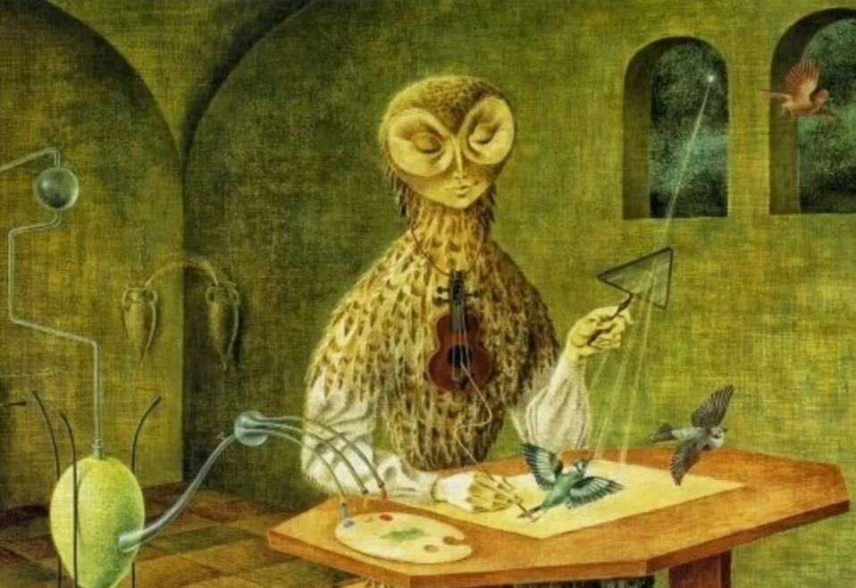 Fragmento de una obra de Leonora Carrington utilizada en la portada de 'La invención de todas las cosas', de Jorge Volpi.