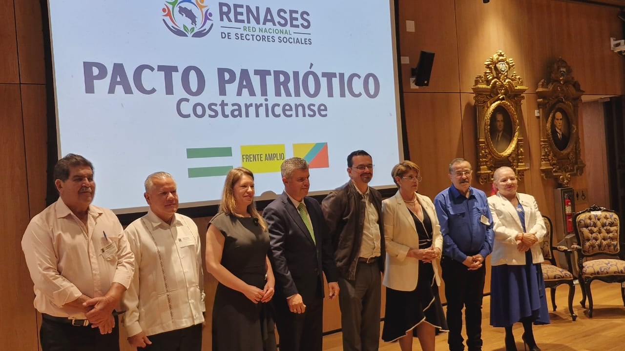 Las bancadas del PLN, FA y CAC firmaron el Pacto Patriótico con sindicatos y otras organizaciones sociales.