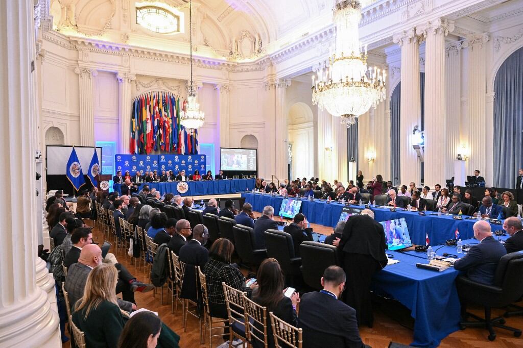 The Organization of American States (OAS) holds a special General Assembly to elect new Secretary General, at OAS headquarters in Washington, DC, on March 10, 2025. The new Secretary General will serve from 2025 to 2030. (Photo by ROBERTO SCHMIDT / AFP)