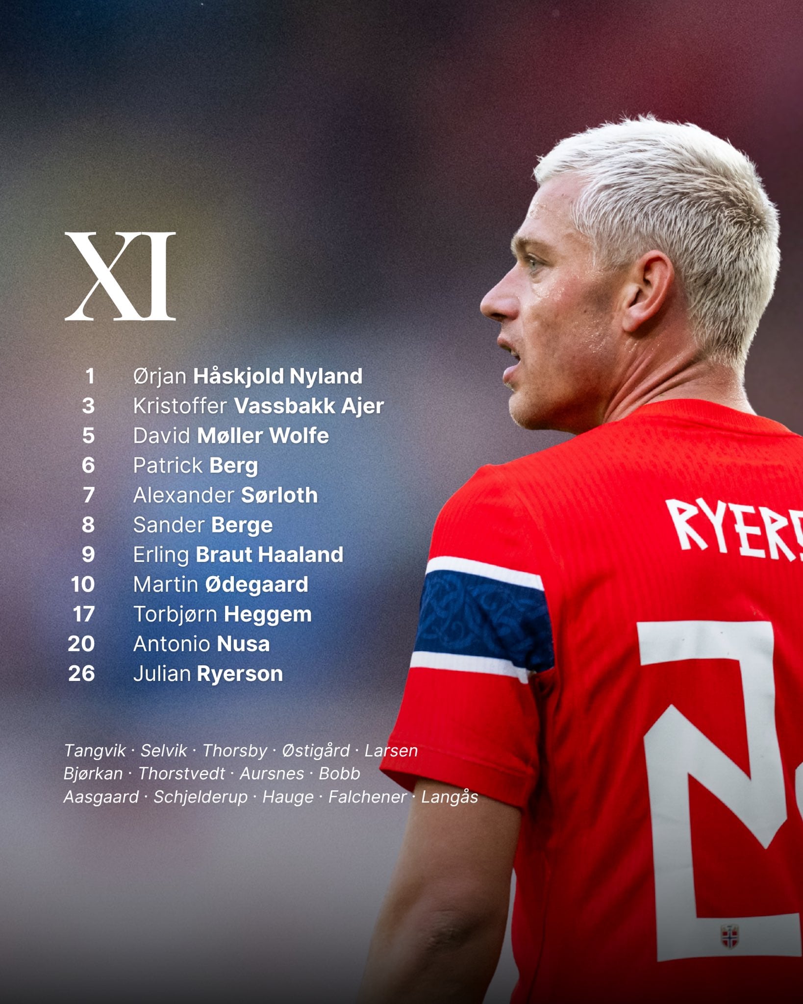 Esta es la alineación de Noruega para jugar contra Brasil en el Mundial 2026.