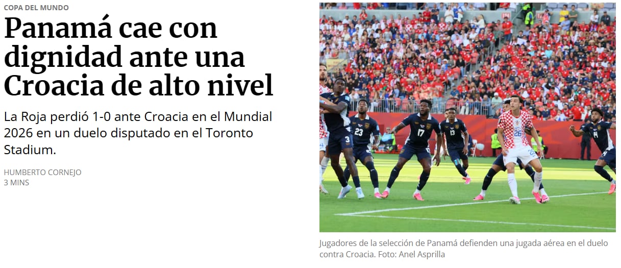 Titular de 'La Prensa' de Panamá.