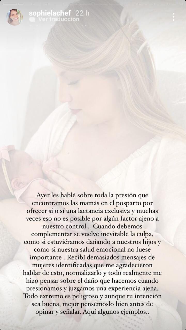 Captura de las historias de la chef Sophia