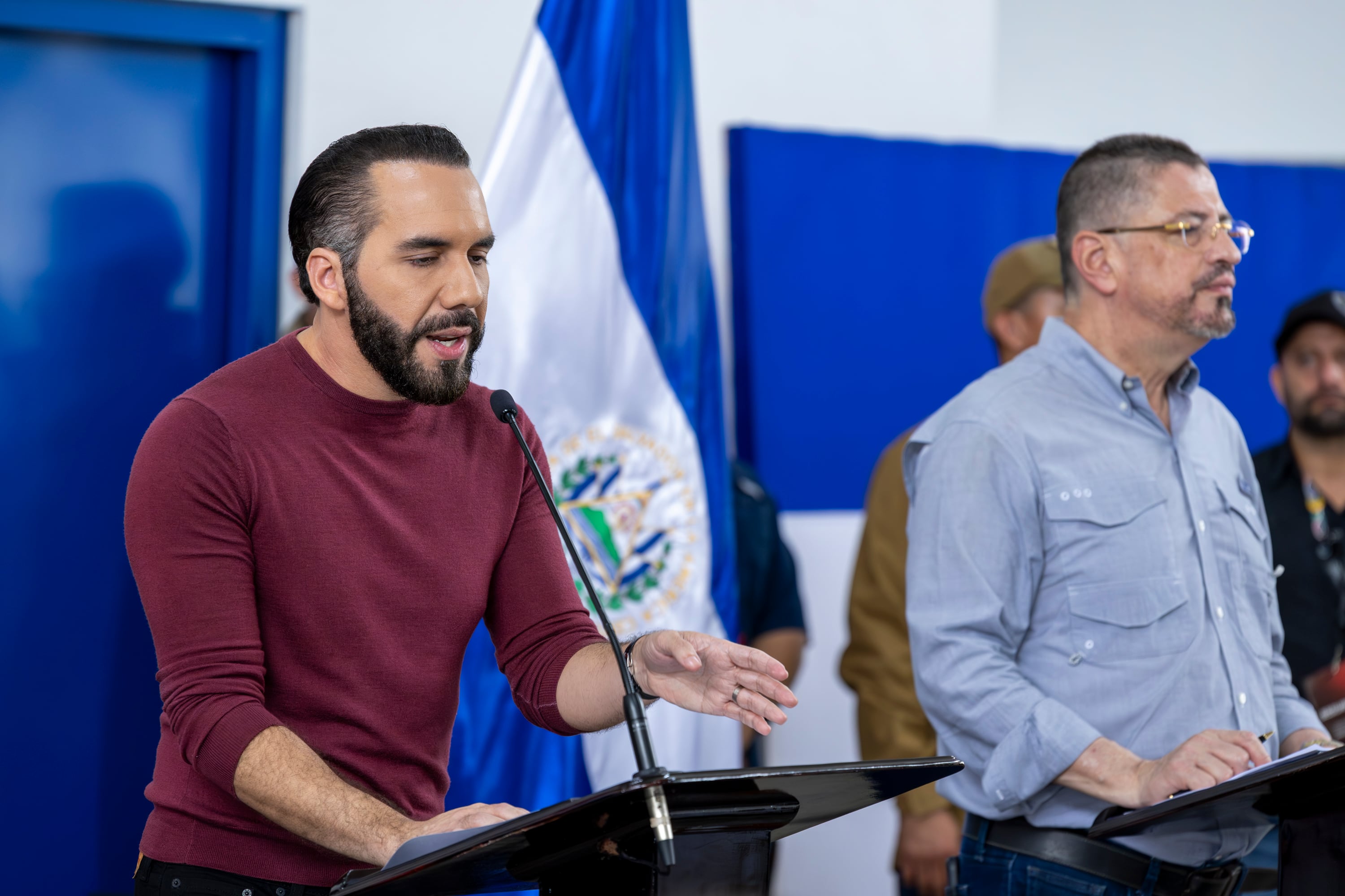 12/11/2024, Alajuela, Cárcel La Reforma, visita de el presidente Rodrigo Chaves junto con el presidente de El Salvador Nayib Bukele.