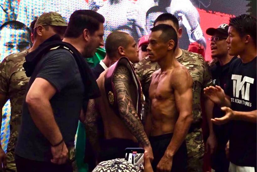 David Medallita Jiménez
Kenbun Torres
Pelea 115 libras AMB
Título Mundial Interino
Pesaje oficial
Biskek, Kirguistán
19 de juloio del 2025
Cortesía: Ernesto Sandoval