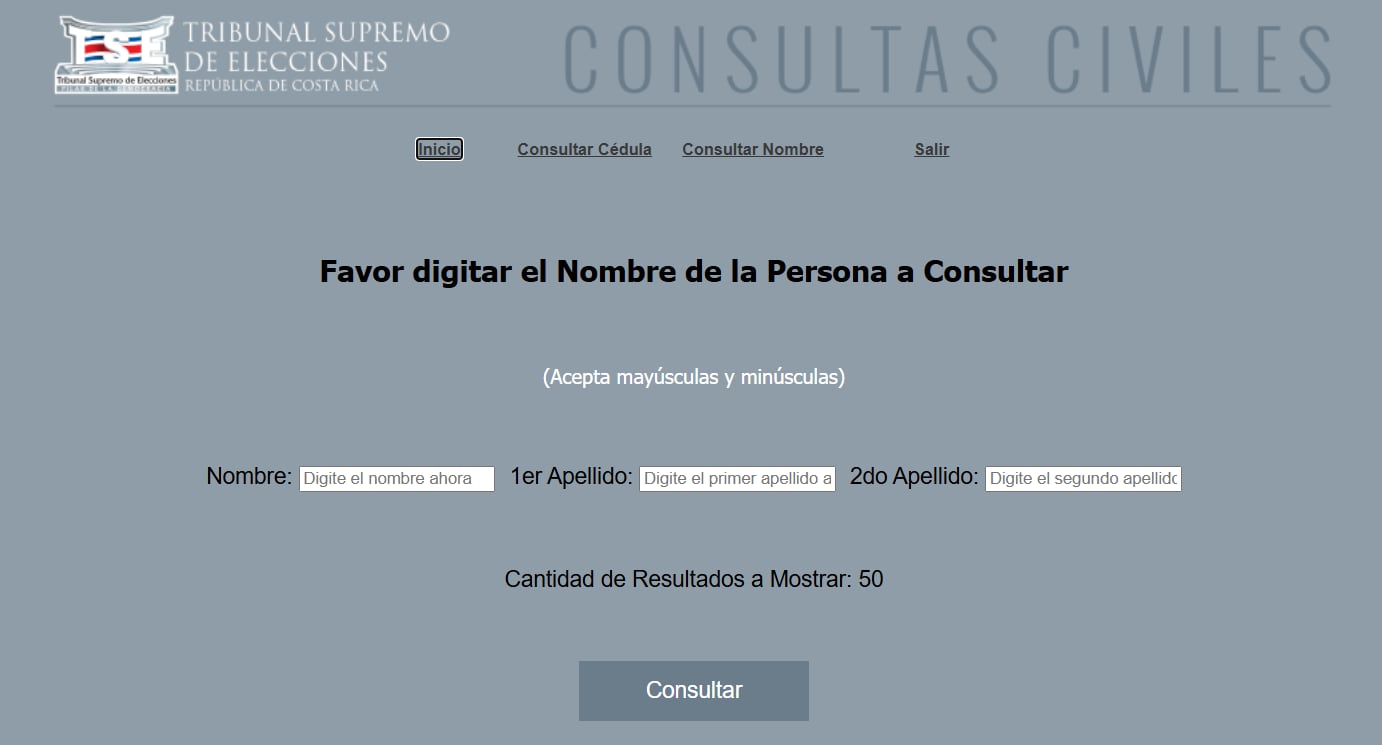 Sitio web TSE