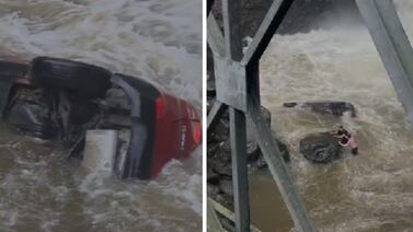 Accidente en catarata de La Paz: dos jóvenes sobreviven a caída de carro; vea los videos