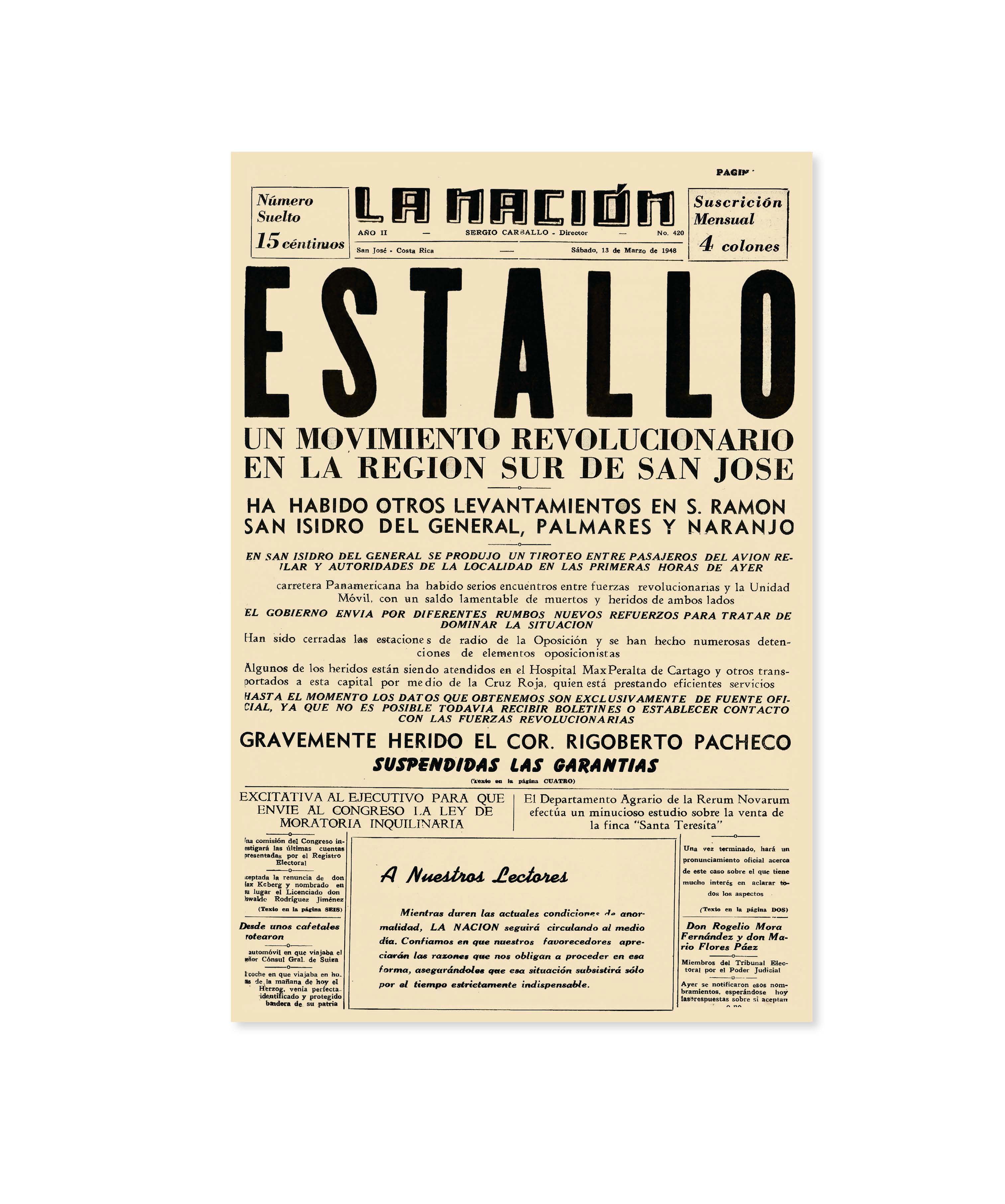 40 portadas seleccionadas con motivo del 80.º aniversario de la publicación del periódico La Nación de Costa Rica.