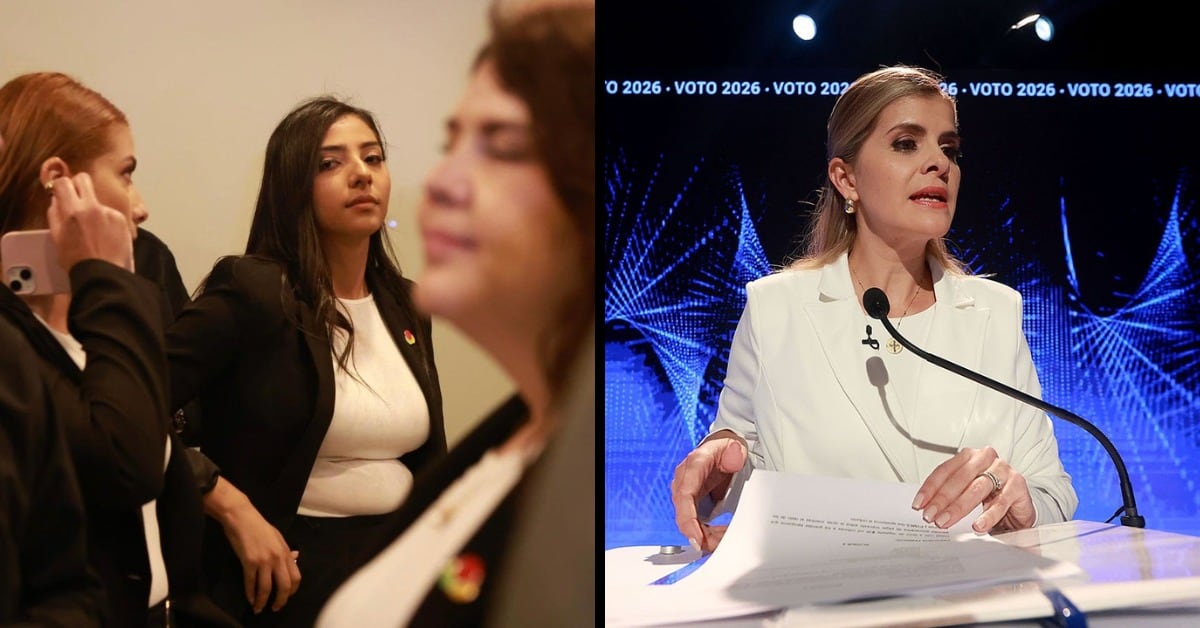 Una colaboradora de Repretel arrebató el teléfono a una periodista de La Nación que intentaba entrevistar a la candidata oficialista Laura Fernández. Vea el video