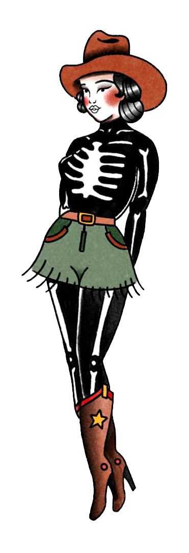 Diseños de tatuajes de Jana de Oliveira, personaje de portada Perfil mayo 2026