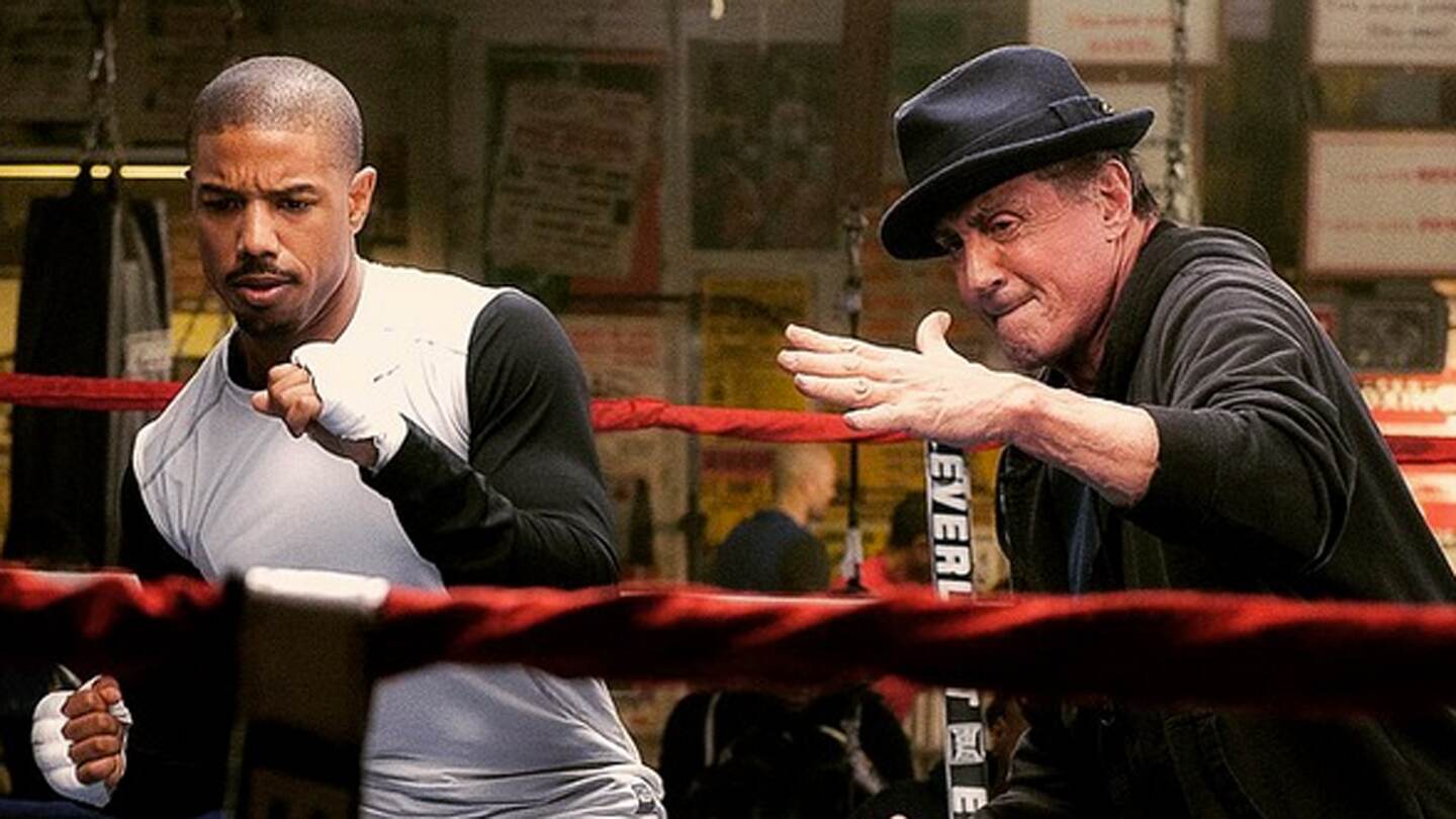 Michael B. Jordan y Sylvester Stallone en una escena de "Creed", sétimo filme en la saga de Rocky Balboa.