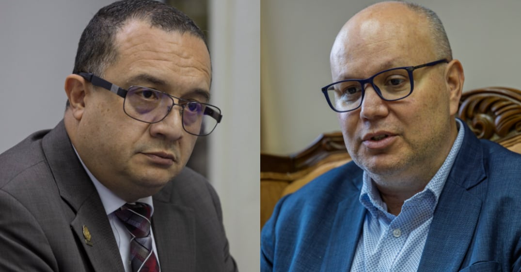 El director a. i. del Organismo de Investigación Judicial, Michael Soto (derecha), contradijo las declaraciones del ministro de Seguridad Pública, Gerald Campos.