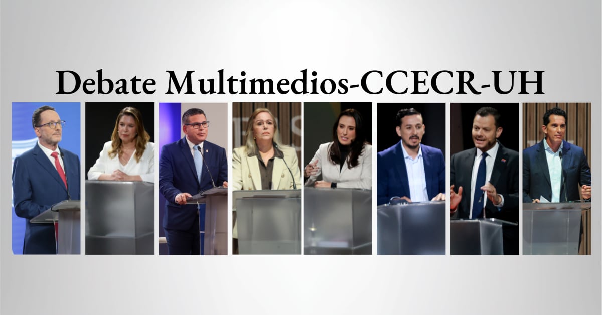 Los ocho candidatos estuvieron presentes en el debate organizado por Multimedios, Colegio de Ciencias Económicas y Universidad Hispanoamericana.