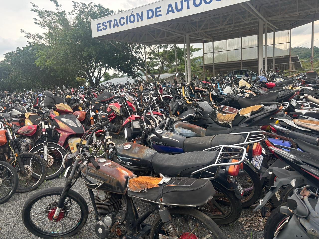 Motocicletas son acumuladas una tras otra luego de que sus dueños decidieran no reclamarlas