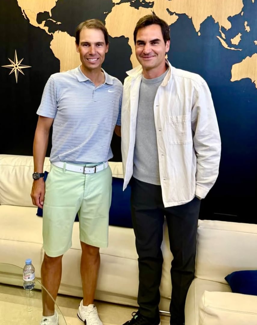 Una fotografía compartida por Nadal junto a Federer llamó la atención de los aficionados y abrió un debate sobre su transformación física.