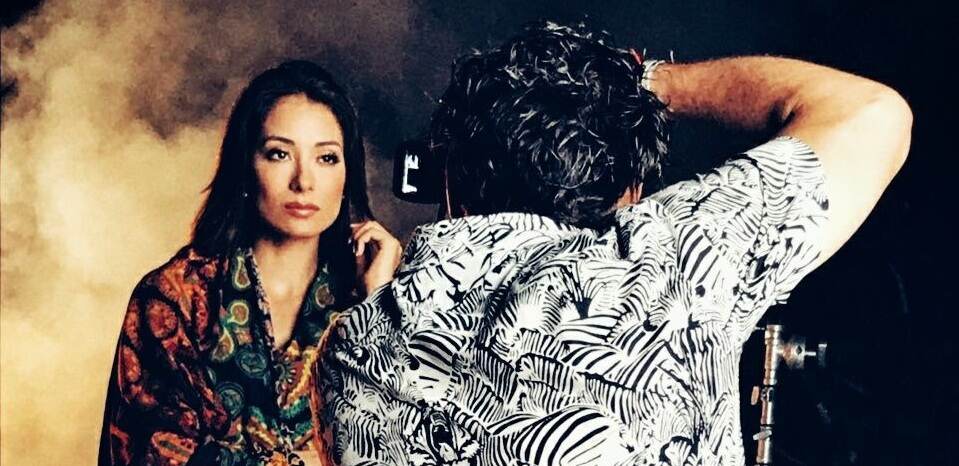Elena Correa en su primera sesión de fotos.