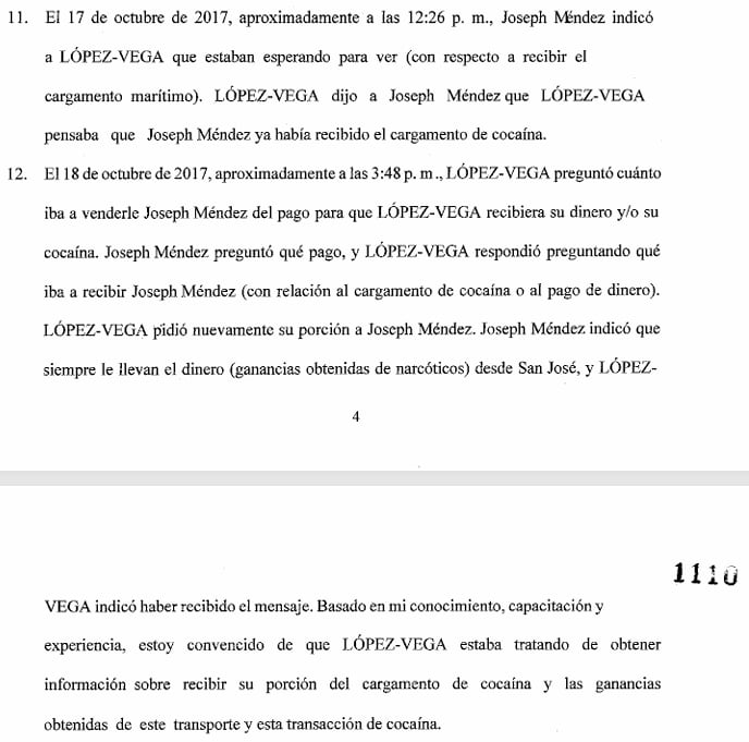 Este es parte del expediente de extradición de Edwin López Vega alias "Pecho de Rata" en el que se confirma su vinculación con Joseph Méndez, alias "Chombo".