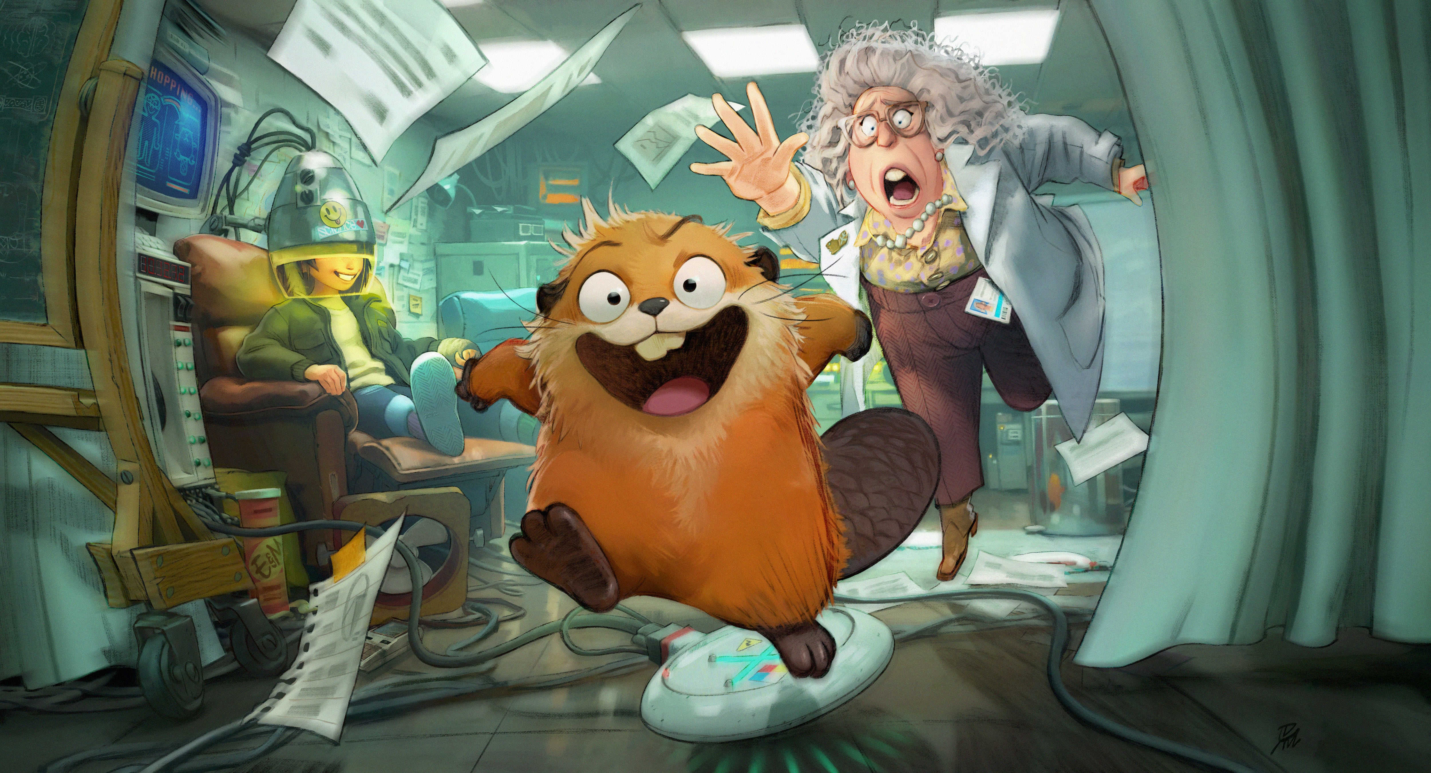 (L-R) Dr. Sam and Nisha in Pixar's HOPPERS. Photo courtesy of Pixar. © 2025 Disney/Pixar. All Rights Reserved.
