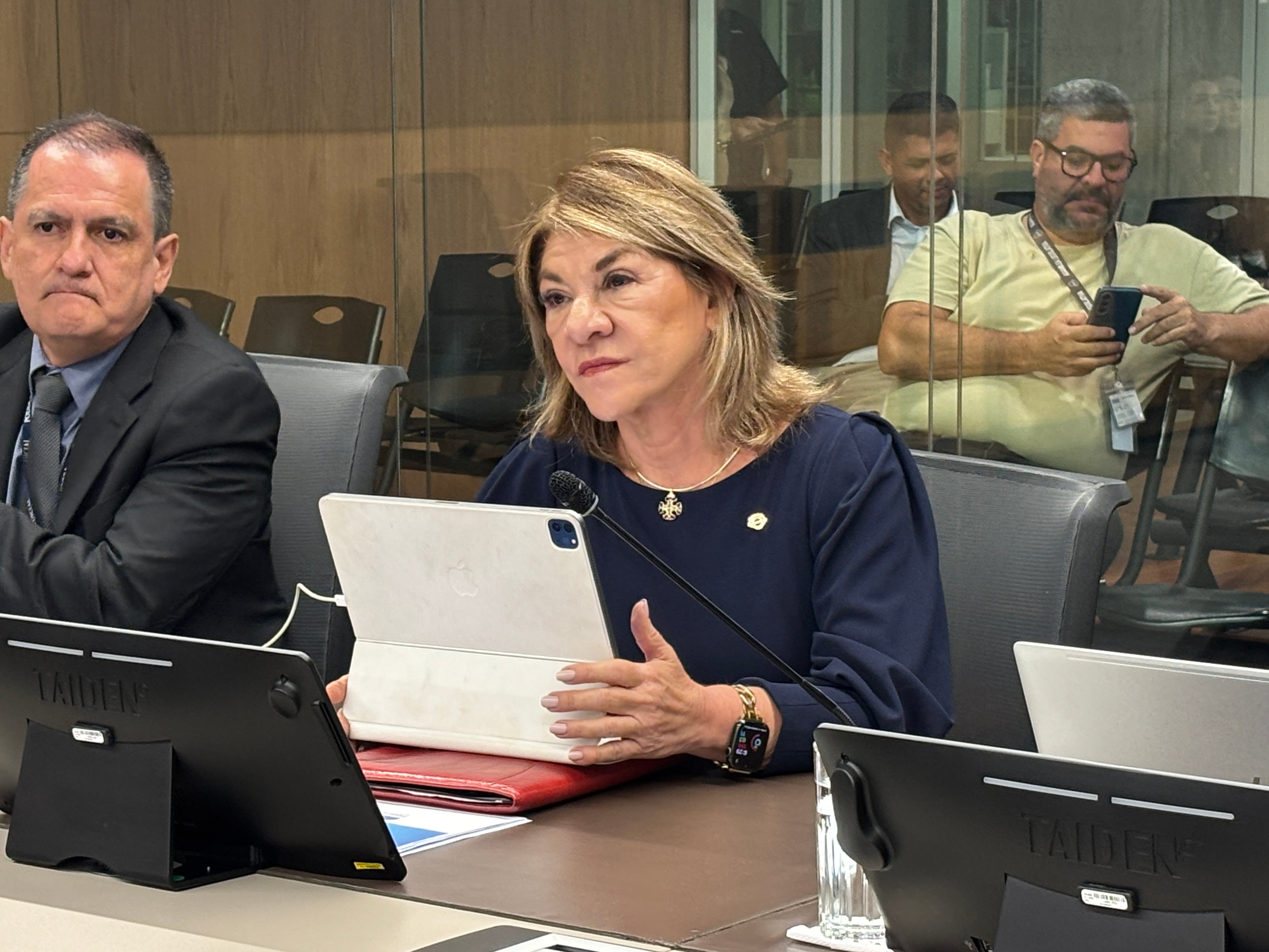 Patricia Solano, presidenta de la Sala de Casación Penal, ante la Comisión de Nombramientos de la Asamblea Legislativa.