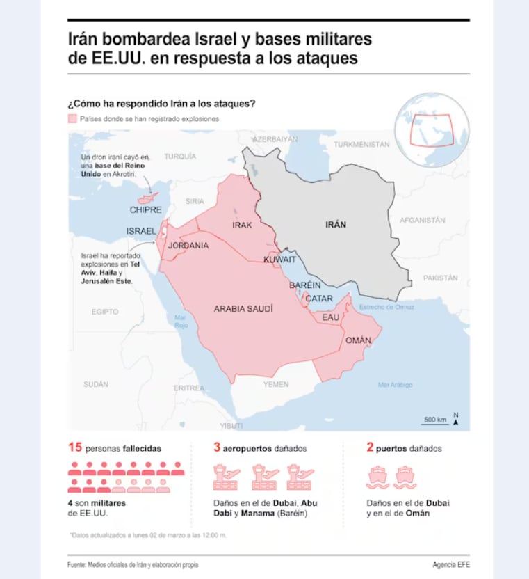 La Media Luna Roja eleva a 555 los muertos en Irán en los ataques de Israel y EE.UU. (EFE).