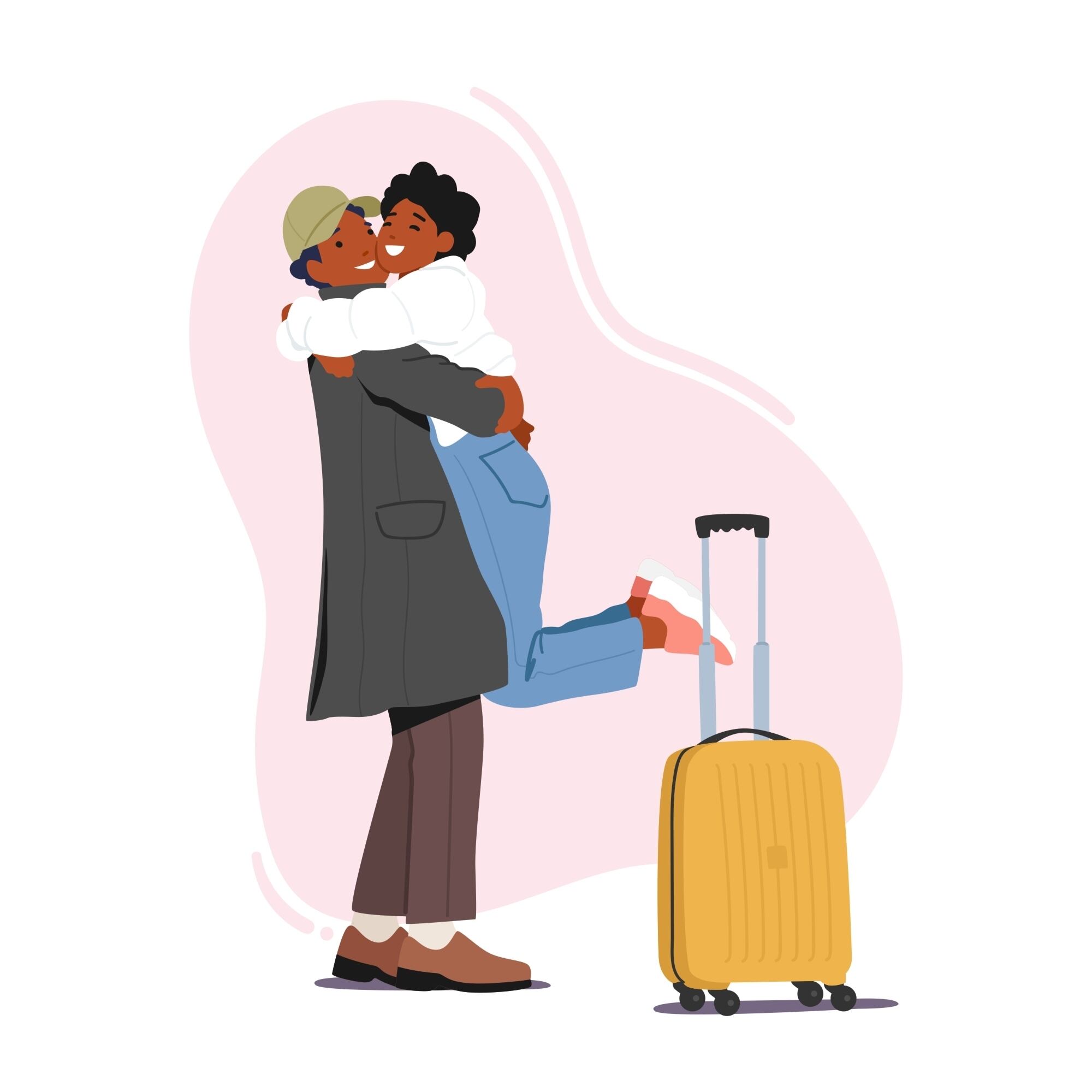 Despedida en aeropuerto, abrazo en aeropuerto