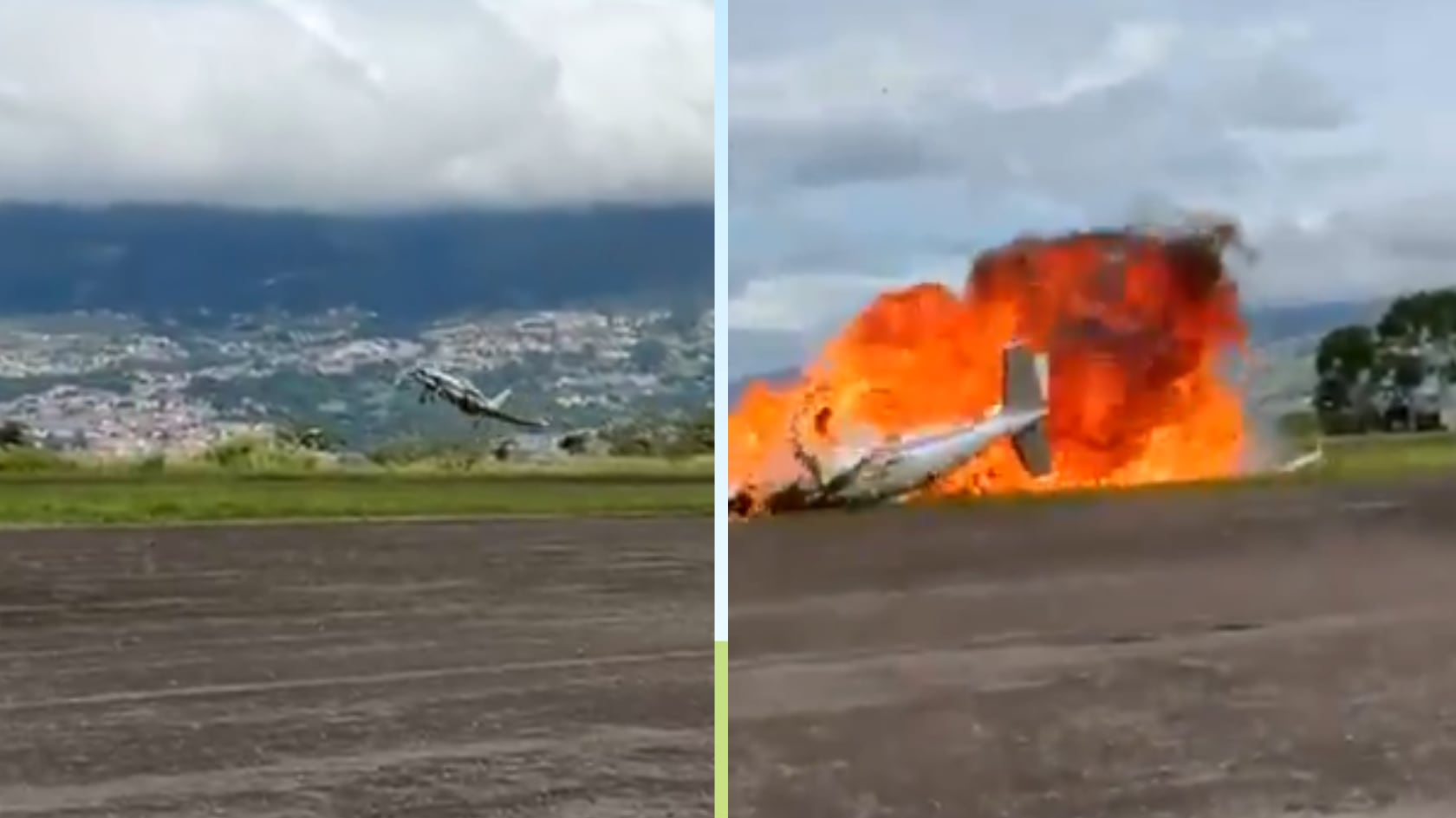 Avioneta cayó en el aeropuerto de Táchira. Dos muertos y una gran explosión tras el impacto. Autoridades investigan la causa.