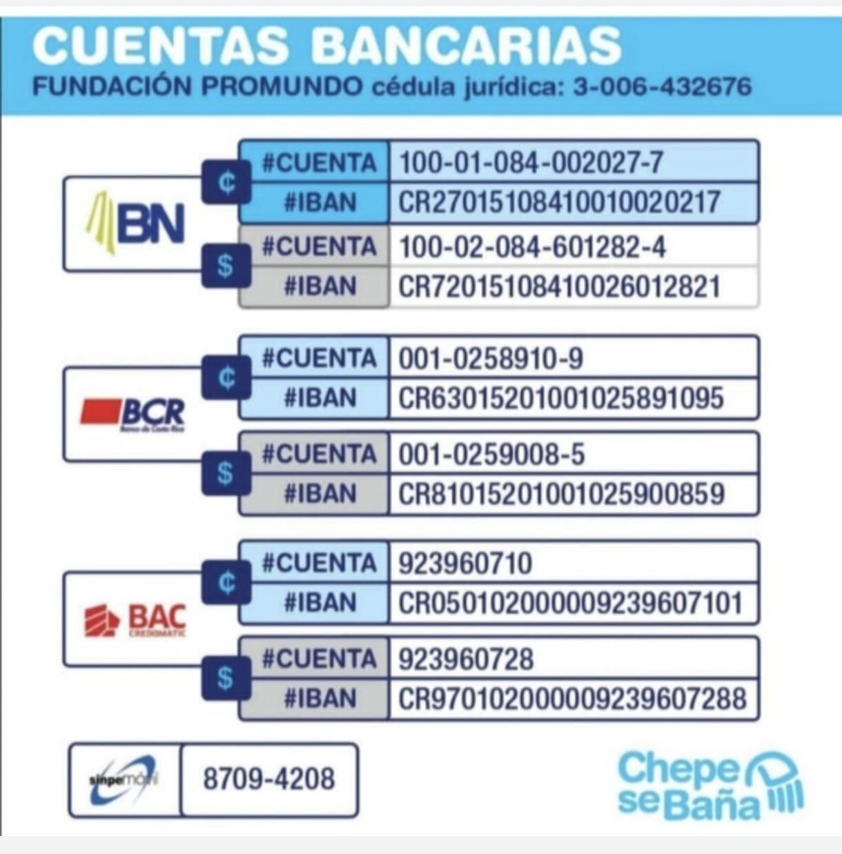 Chepe se Baña cuentas para ayudar