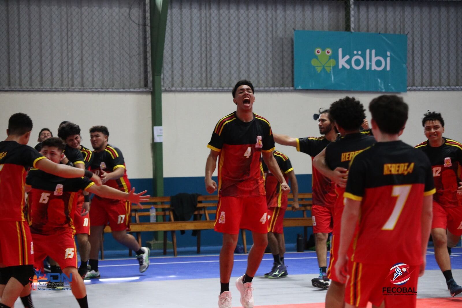 04/07/2024, Guanacaste, Justos Nacionales 2024, los jugadores de Balón Mano de Heredia, se quedan con la medalla de oro en Jugos Nacionales.