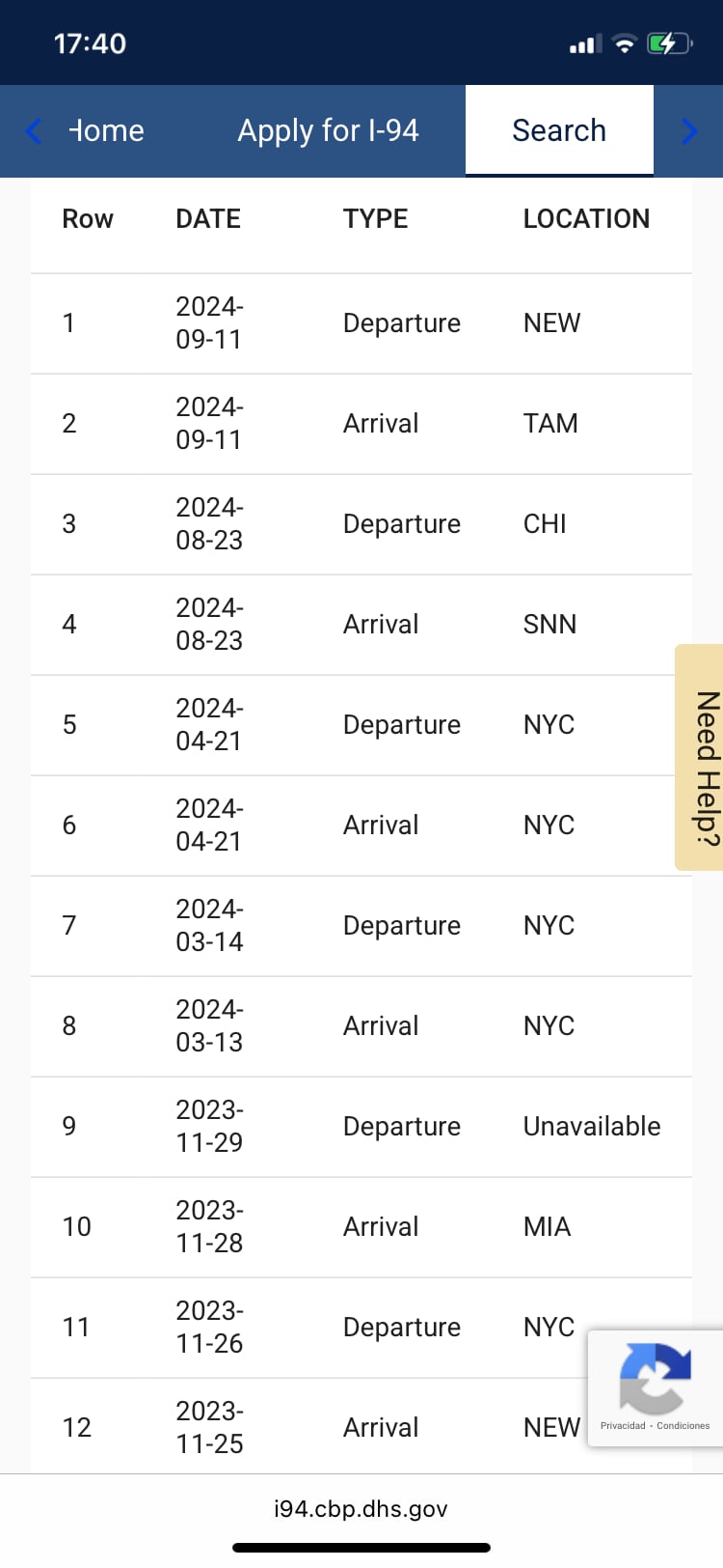 Pasos para verificar sus entradas y salidas de Estados Unidos.
