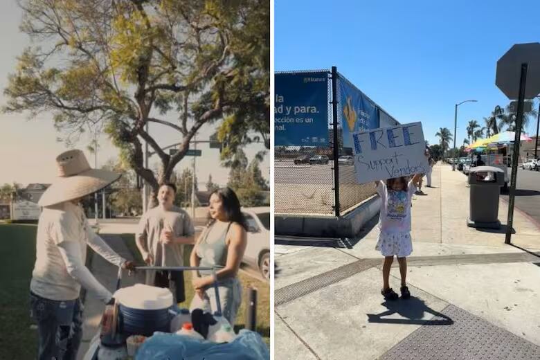 Una pareja creó una red de apoyo para vendedores ambulantes migrantes ante redadas del ICE en Santa Ana, California.