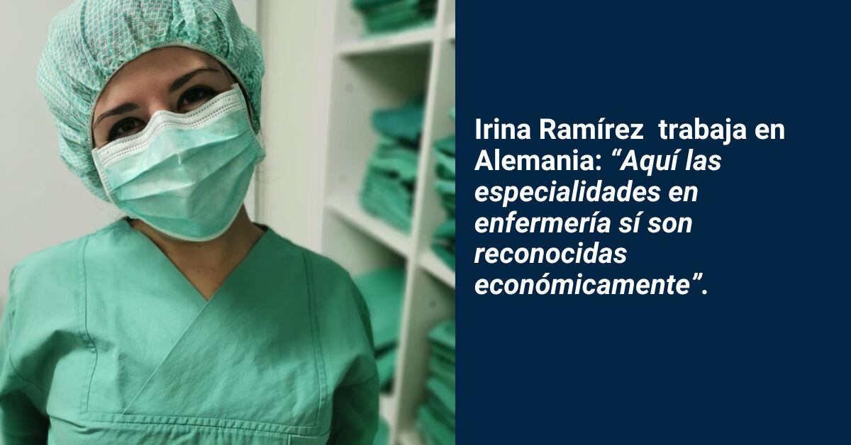 Enfermera Irina Ramírez, quien ahora labora en Alemania.