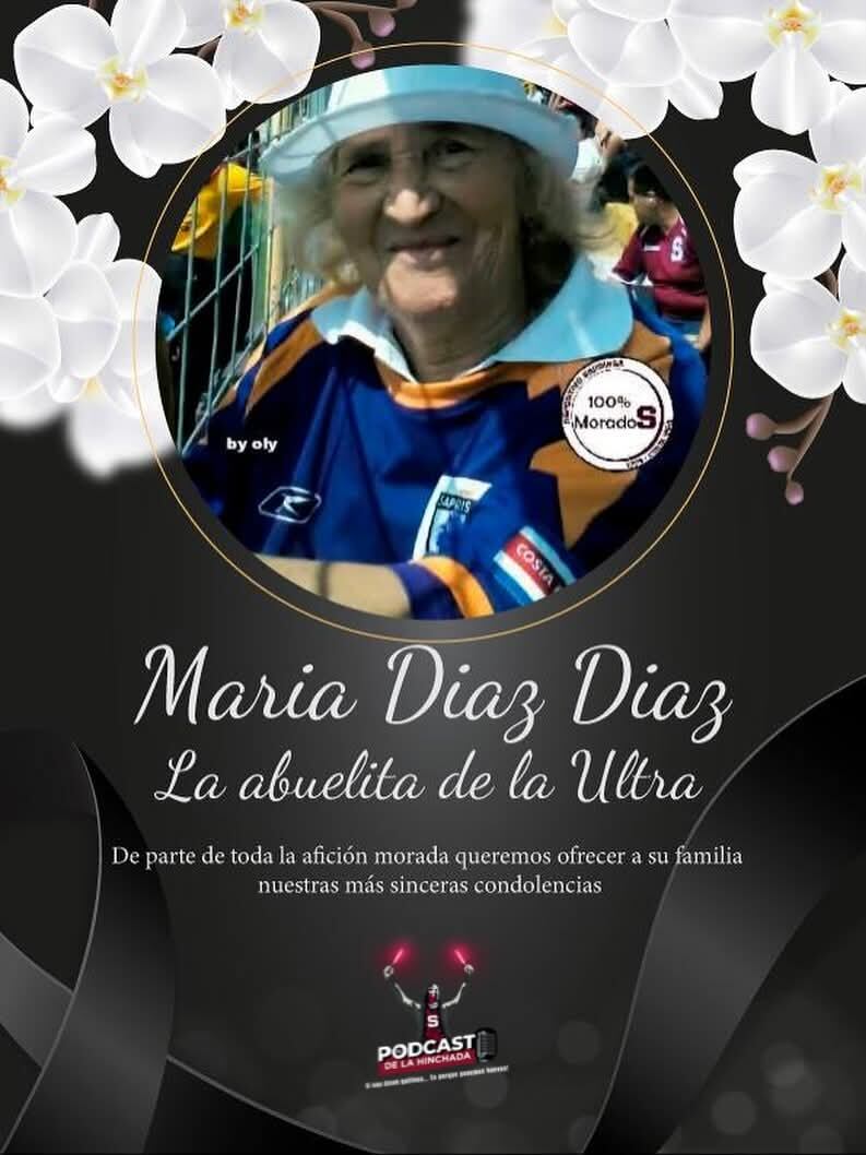 Maria Diaz, aficionada fiel del Saprissa, falleció.