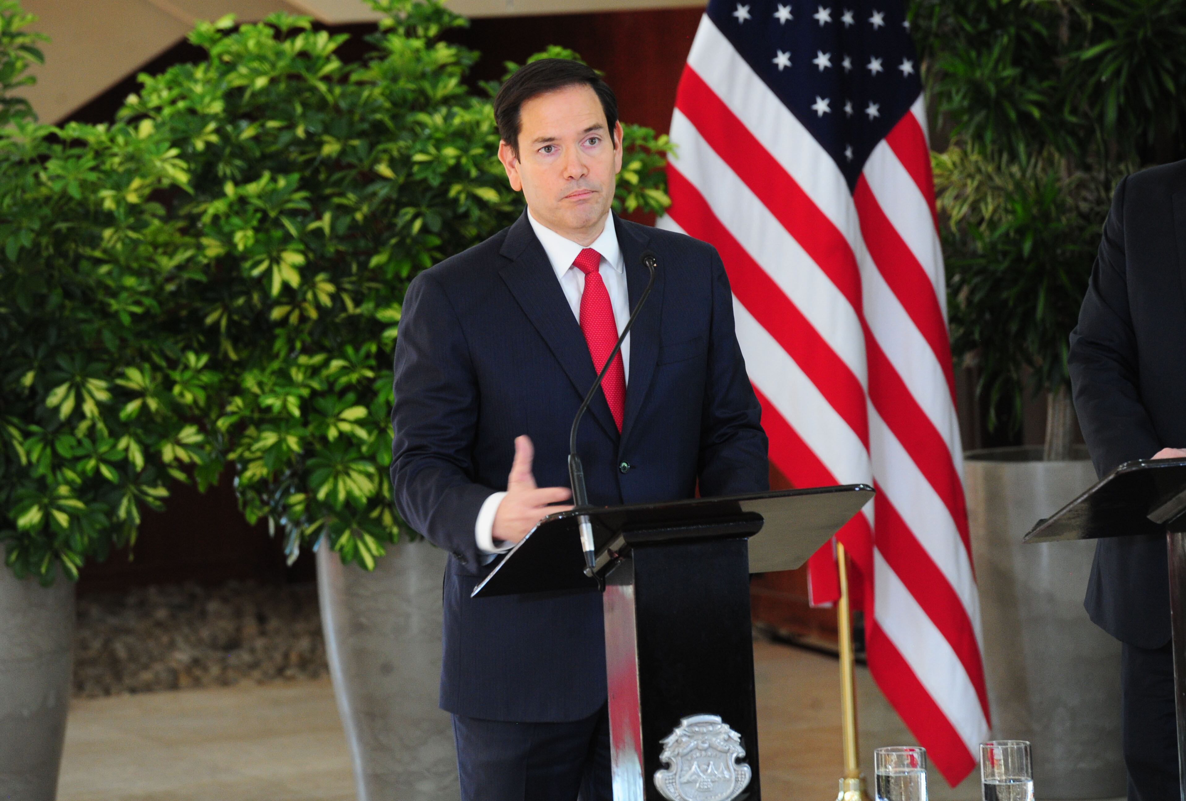 04/02/2025 Casa Presidencial, visita del secretario de Estado de Estados Unidos, Marco Rubio al país, lo acompaña el Sr presidente Rodrigo Chaves, fotografía: Marvin Caravaca