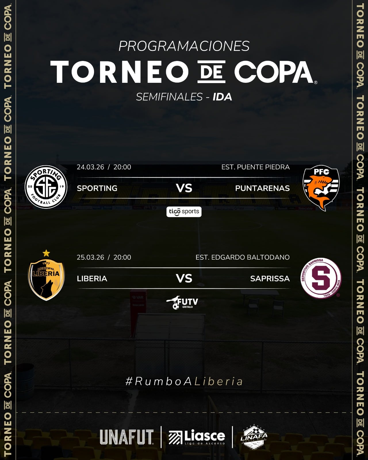 Así se jugarán la semifinales de ida del Torneo de Copa.