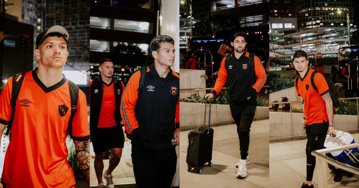Liga Deportiva Alajuelense llegó a su hotel de concentración en Los Ángeles este lunes 9 de marzo a las 12:31 a. m. (hora de Costa Rica), de cara al partido de este martes contra LAFC, en la Copa de Campeones de Concacaf.