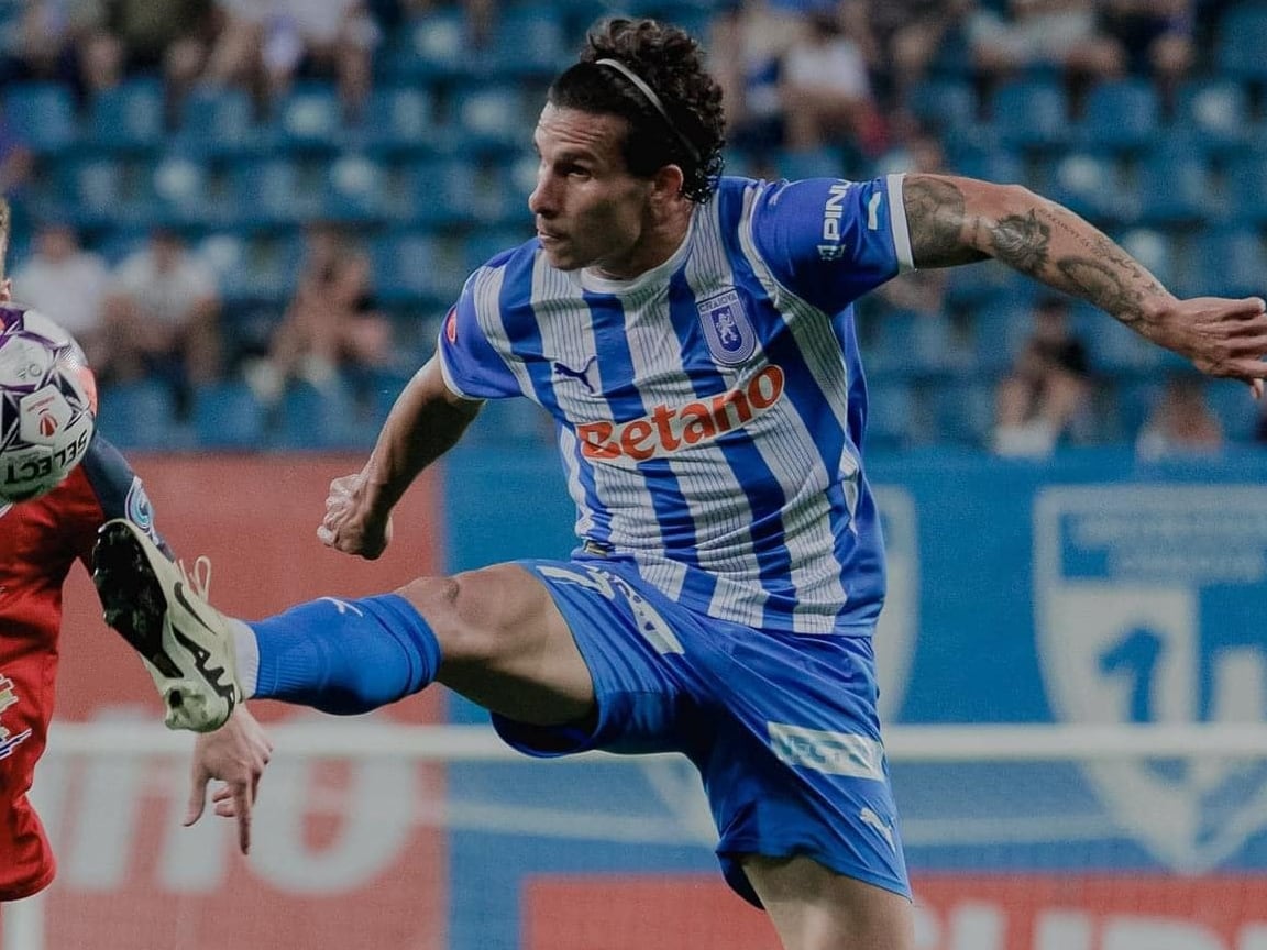 Luis Paradela era figura del Craiova hasta que se lesionó en enero pasado.