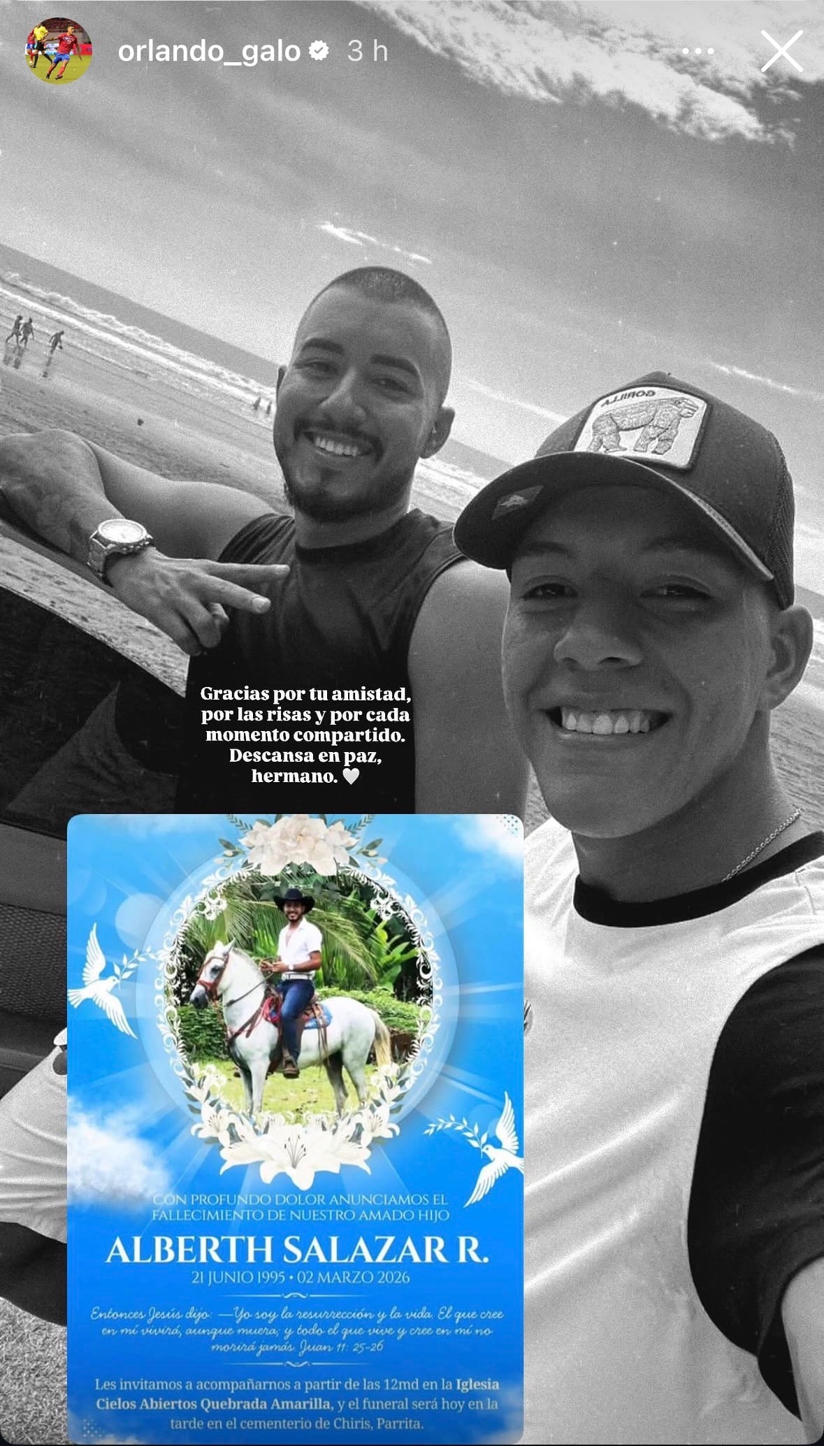 Orlando Galo jamás olvidará a su gran amigo.