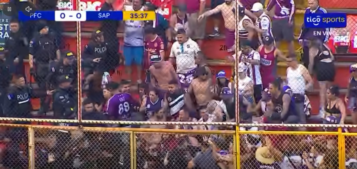 Un verdadero caos se armó en la gradería por una cadena