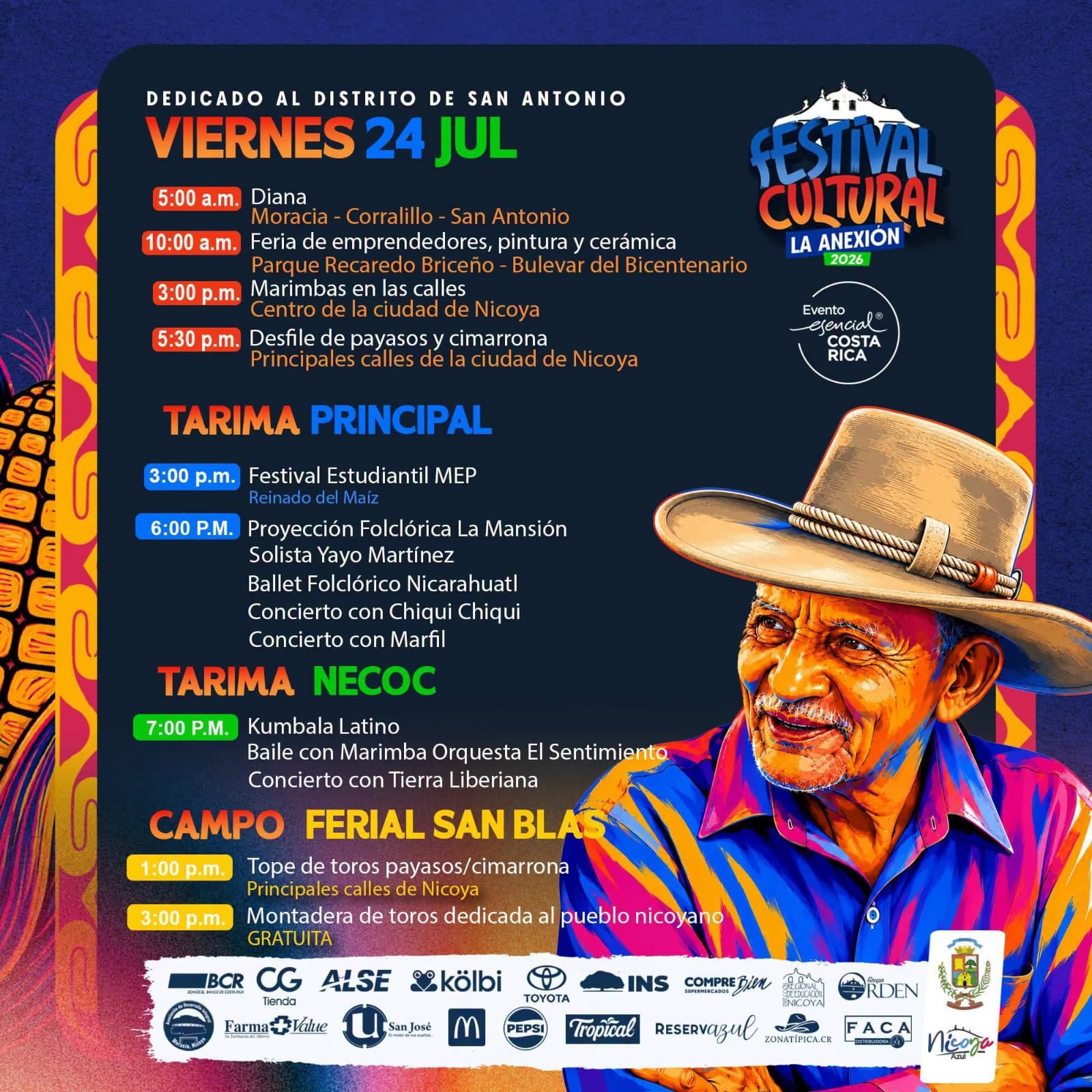 Cronograma de actividades: domingo 26 de julio.