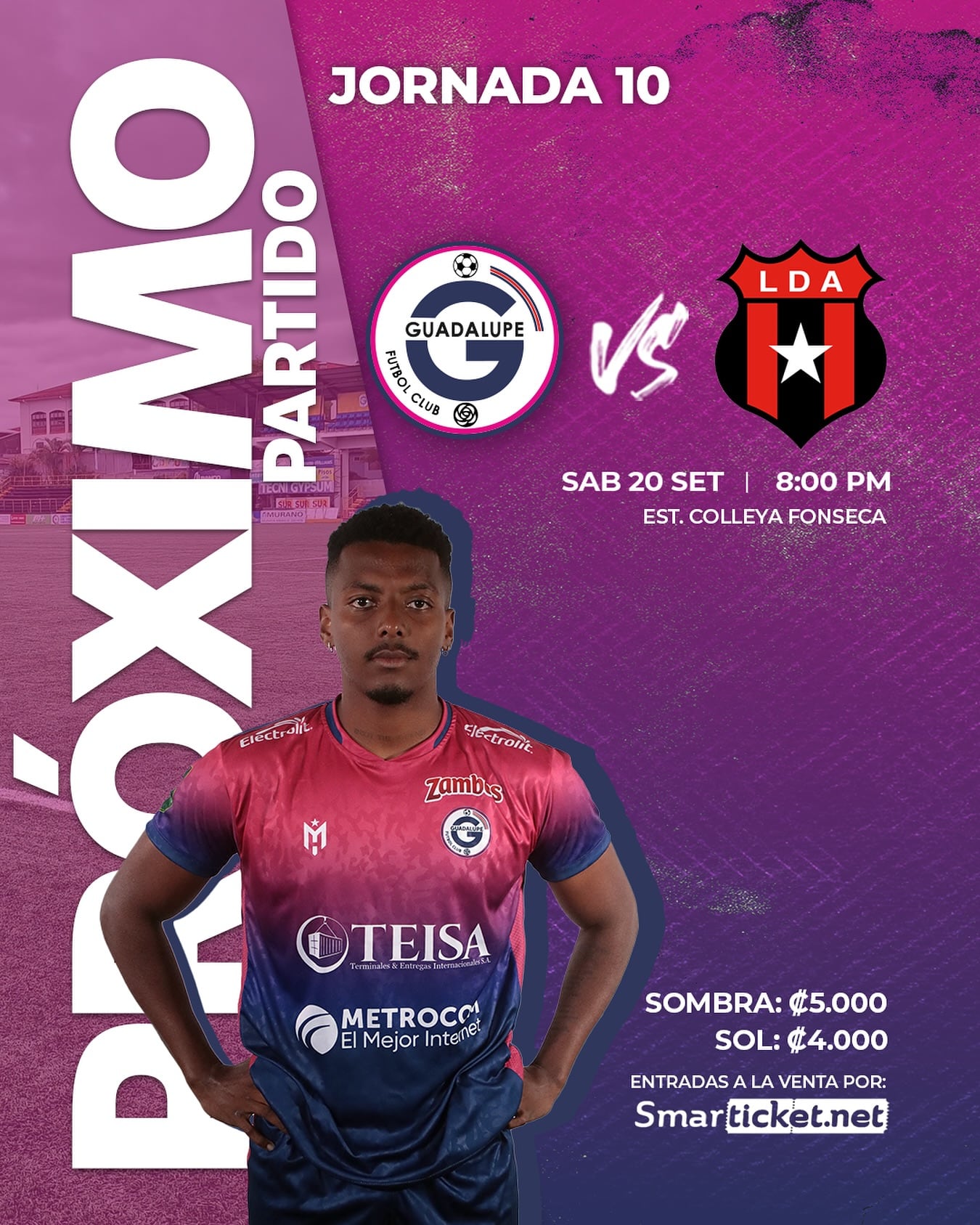 Este es el precio de las entradas para el partido Guadalupe vs. Liga Deportiva Alajuelense.