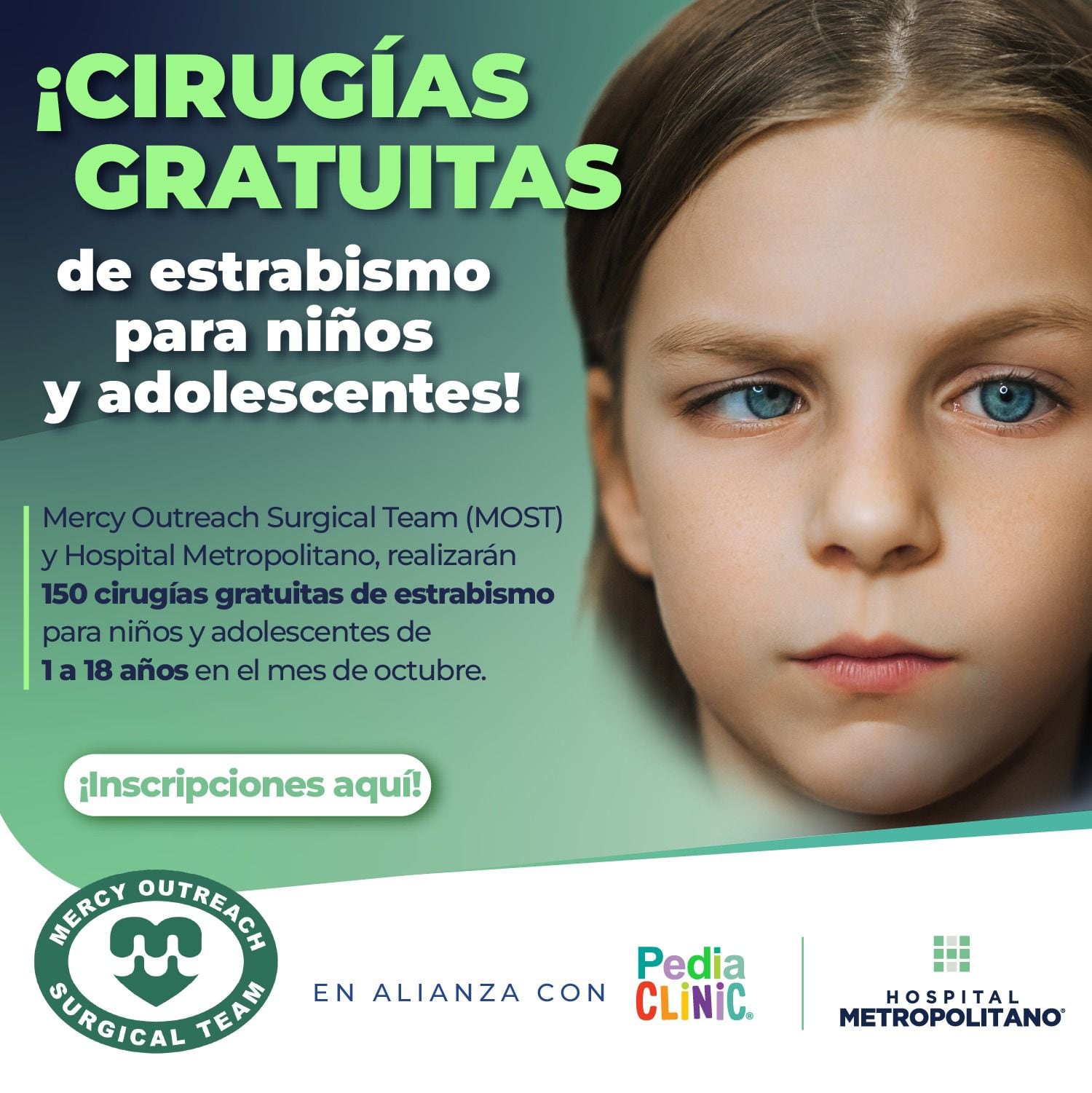 Cirugías gratuitas para corregir estrabismo en niños se realizarán en Costa Rica con apoyo internacional. Requiere registro previo.