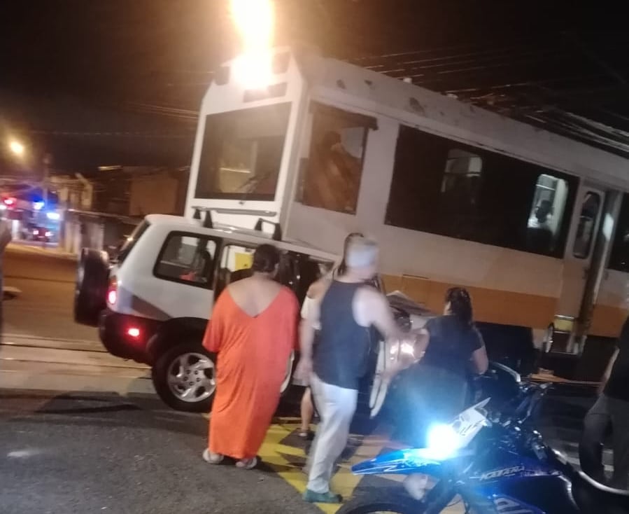 Una mujer resulto herida al chocar contra el tren